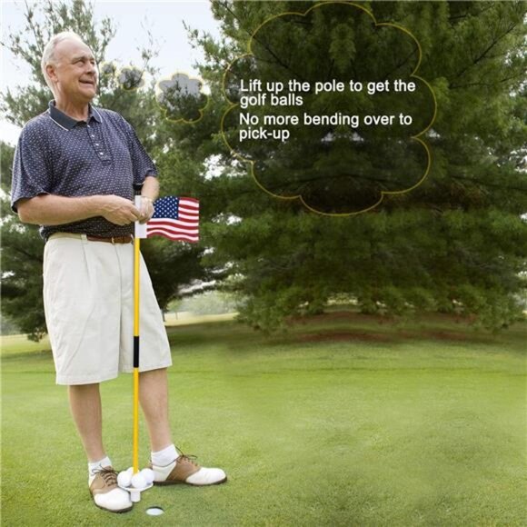 Golf Flagstick,Practice Putting Green Flag Stick for Yard,Golf Pole Pin Flagpole - Picture 4 of 7